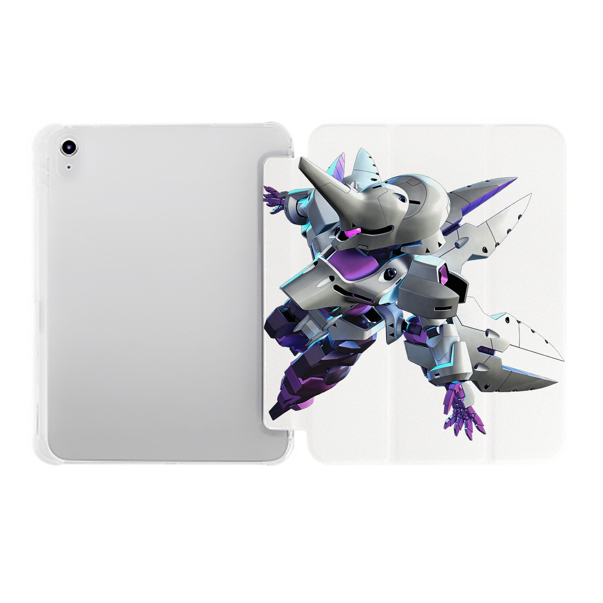 （画像用） 機動戦士ガンダム Mobile Suit Gundam IPad ケース ペン収納付き 三つ折りスタンド PUレザー×シリコン 対応機種9.5/10.5/10.9インチ